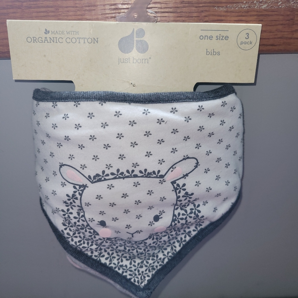Just Born 3 pack Bandana Bibs